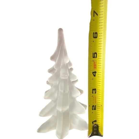 Frosted Glass Christmas Tree Figurine – 6.5” Holiday Decor - Picture 2 of 4
